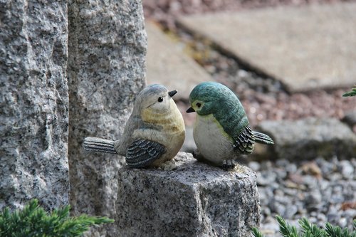 birds  stone  wall