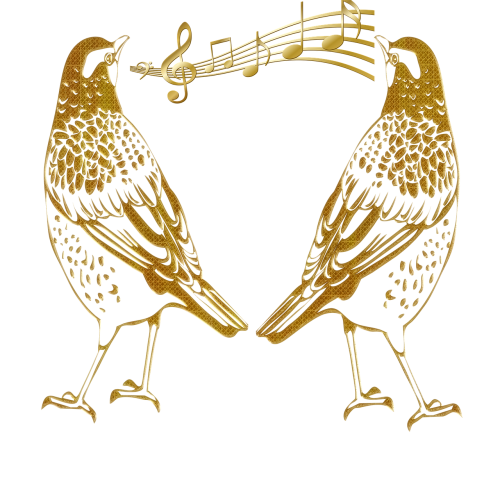 birds outline birds abstract gold embossed