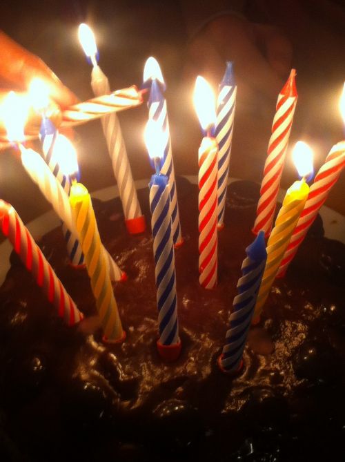 birthday candles cake