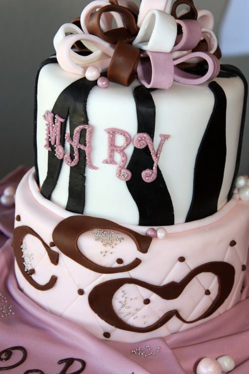 birthday cake pink black