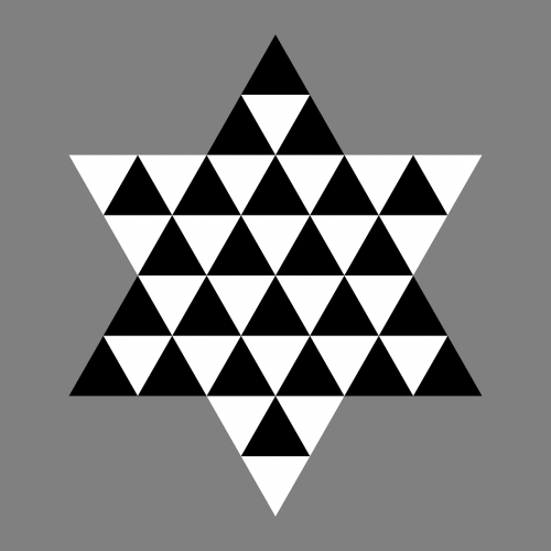 black hexagram triangle