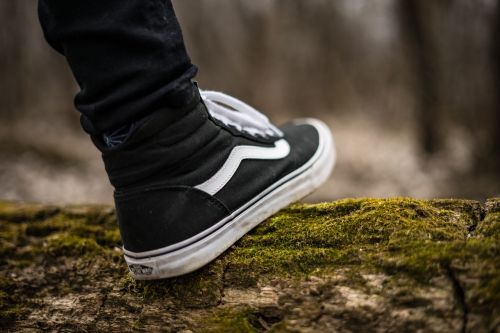 black sneakers shoe