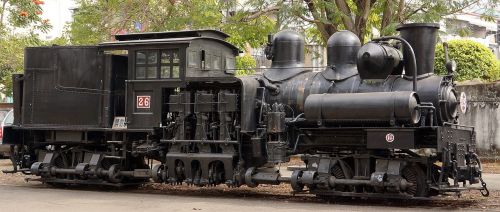 black steam train