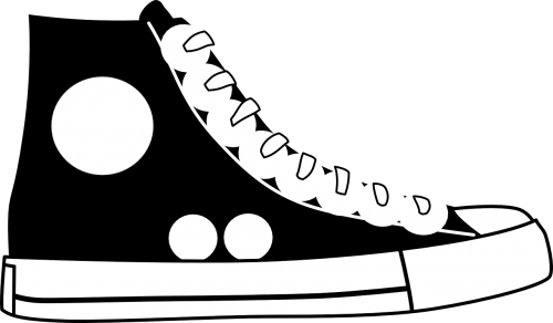 black shoe converse