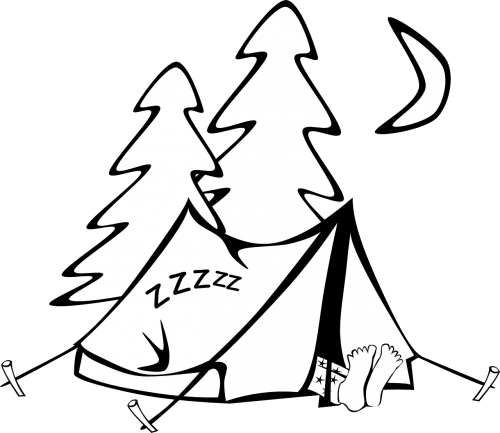camping person sleeping