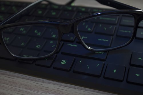 black  keyboard  glasses