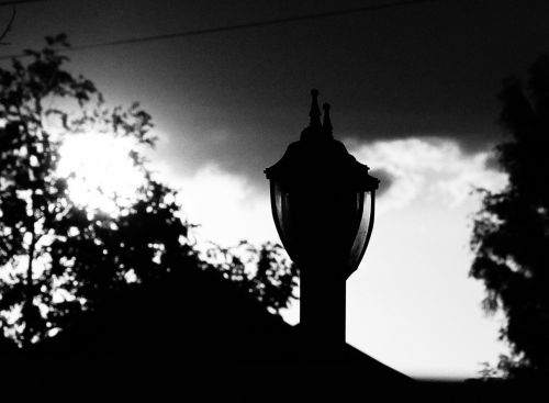 Black &amp; White Image Of Garden Lamp