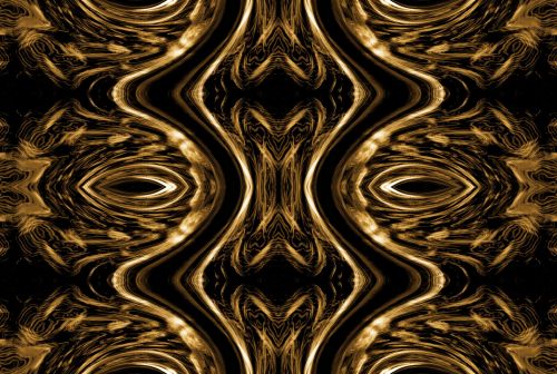 Black And Gold Abstract Print