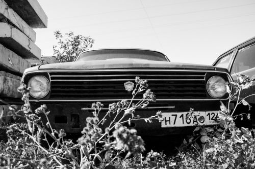 black and white auto car