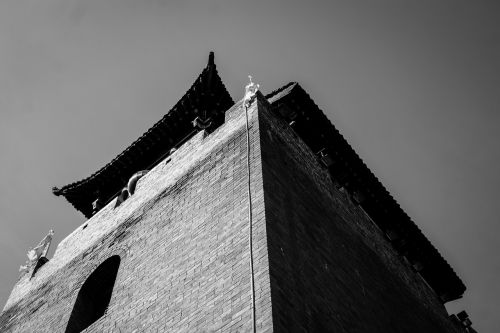 black and white ancient architecture china