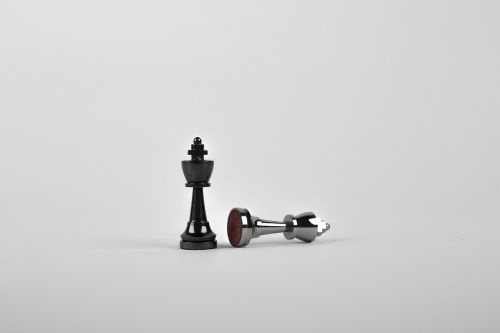 black and white chess piece