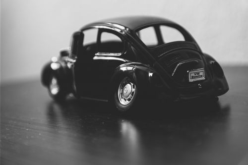 black and white blur car