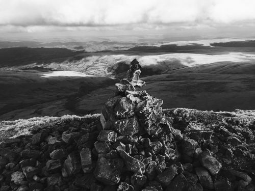 black and white rocks stone