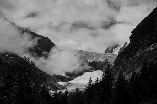 black and white mountain highland