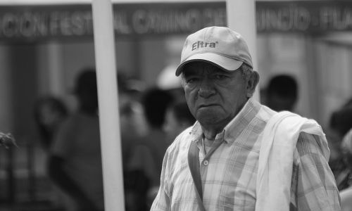 black and white portrait man