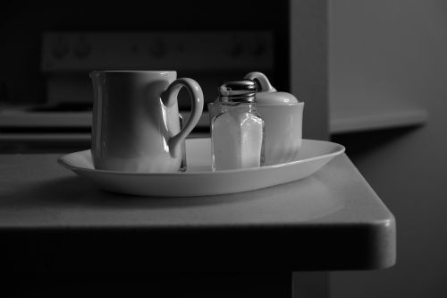 black and white monochrome cup