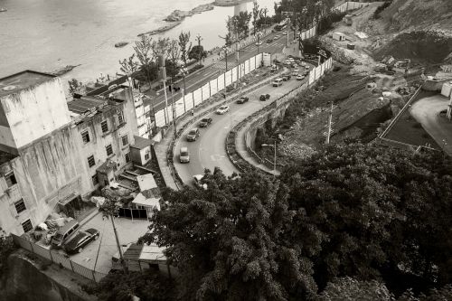 black and white chongqing overlook