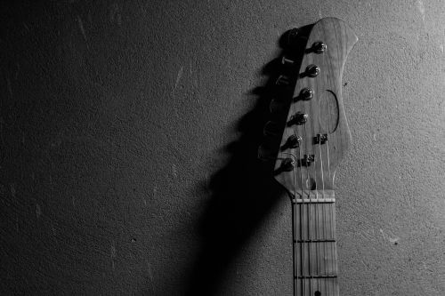 black and white guitar no one