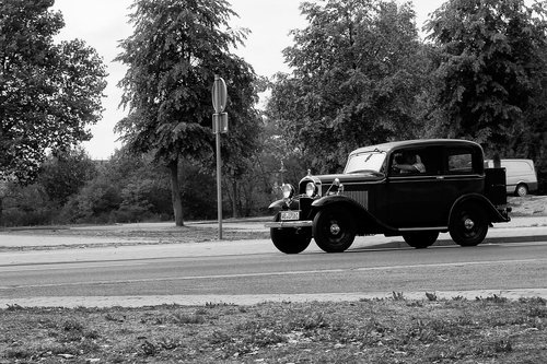 black and white  auto  oldtimer