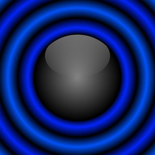 Black Ball With Blue Rings