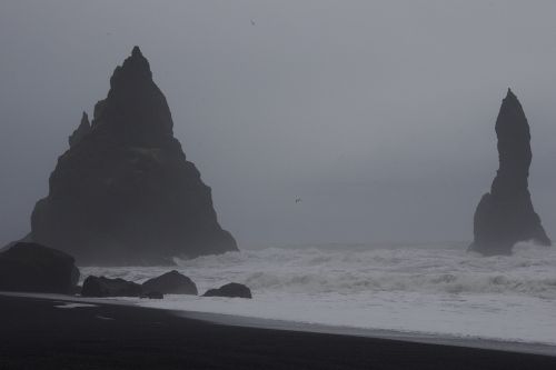 black beach iceland nature