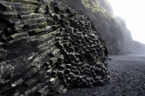 black beach basalt volcanic