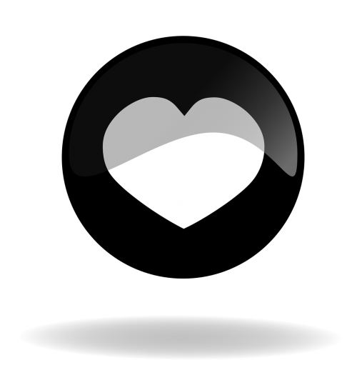 black button button heart button