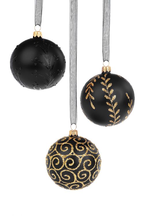 Black Christmas Baubles