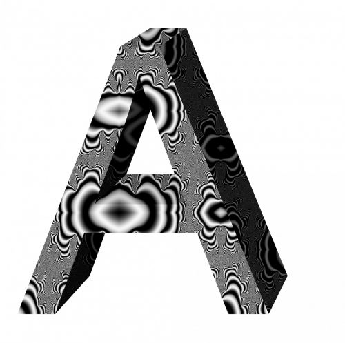 Black Fractal Letter A