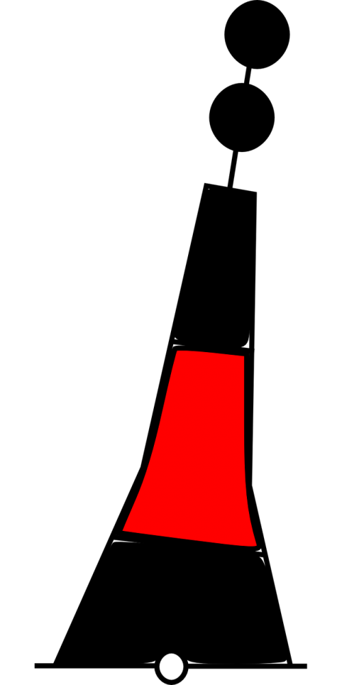 black-red-black buoy chart