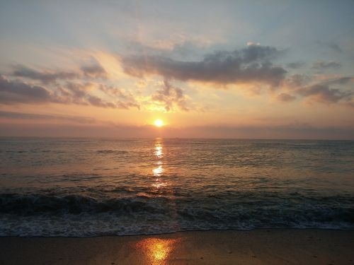 black sea sunrise water