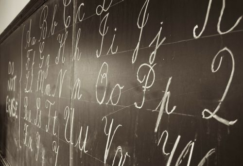 blackboard writing chalk