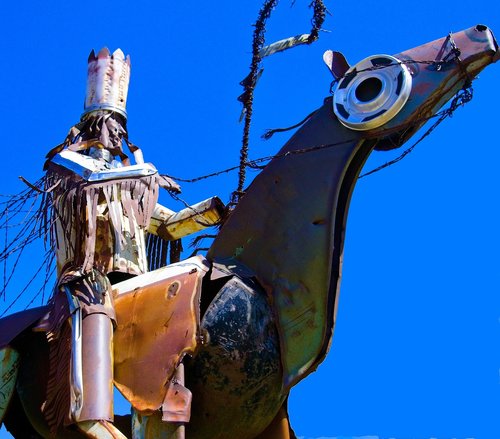 blackfeet warriors statue  sculpture  metal