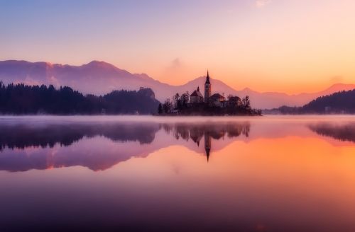 bled slovenia sunrise