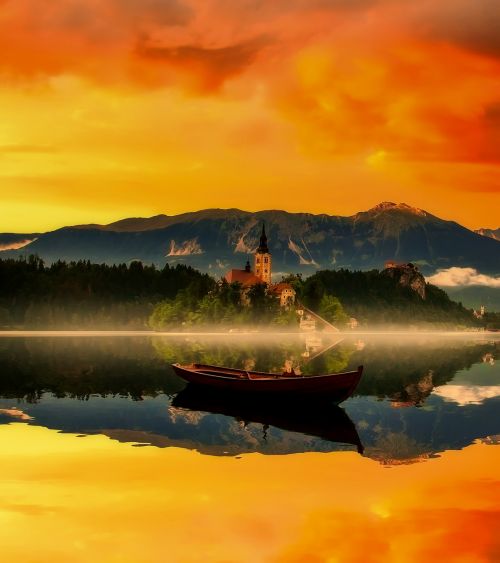 bled slovenia sunrise