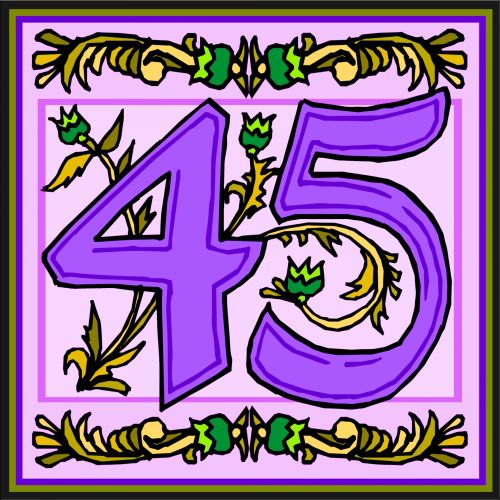 Flowery Purple Number 45