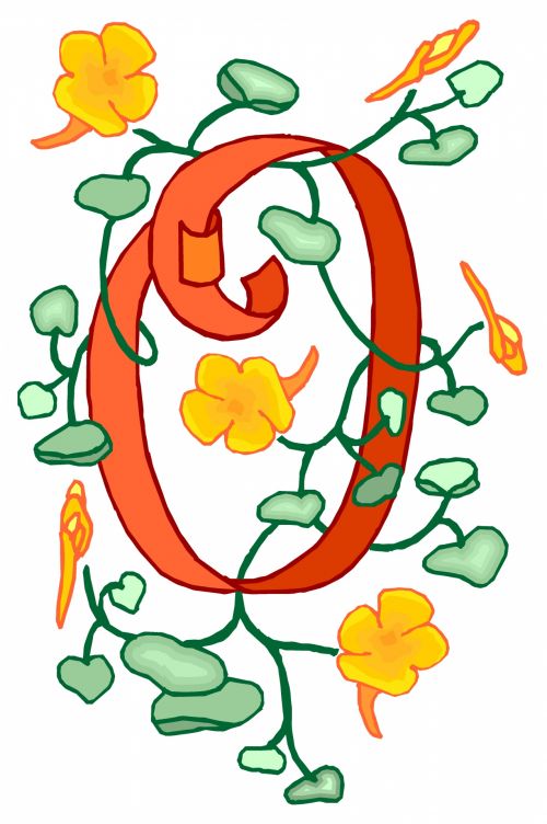 Flowery Orange Letter O