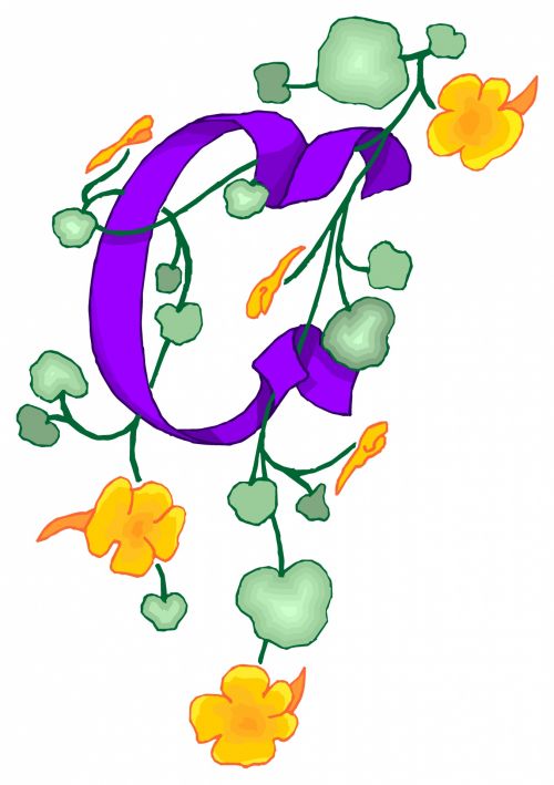 Flowery Purple Letter C