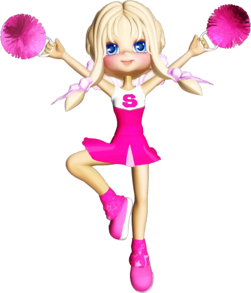 blonde cartoon cheerleader