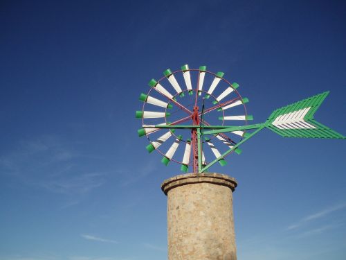 blue sky windmill