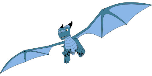 blue dragon flying