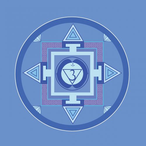 blue chakra mandala