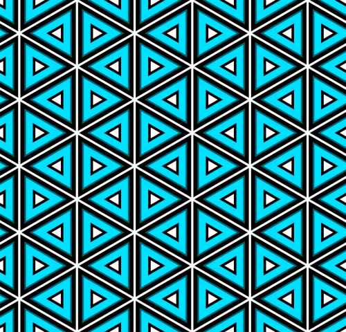 blue pattern triangles