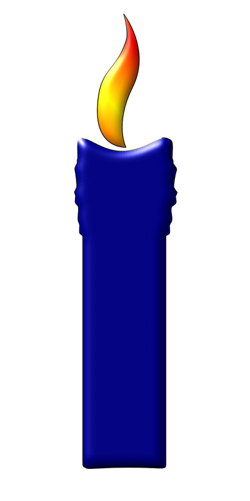 blue candle light