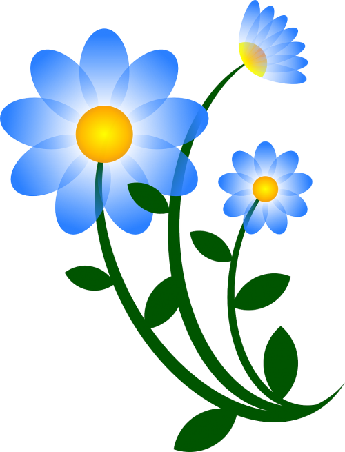 blue flower green