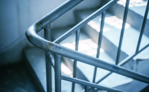 blue stairs light and shadow