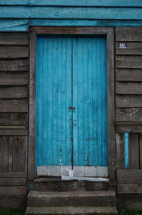 blue door entrance