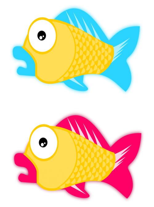 blue cartoon fish