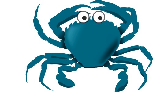blue cartoon crab