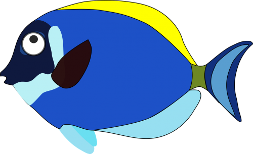 blue cartoon fish